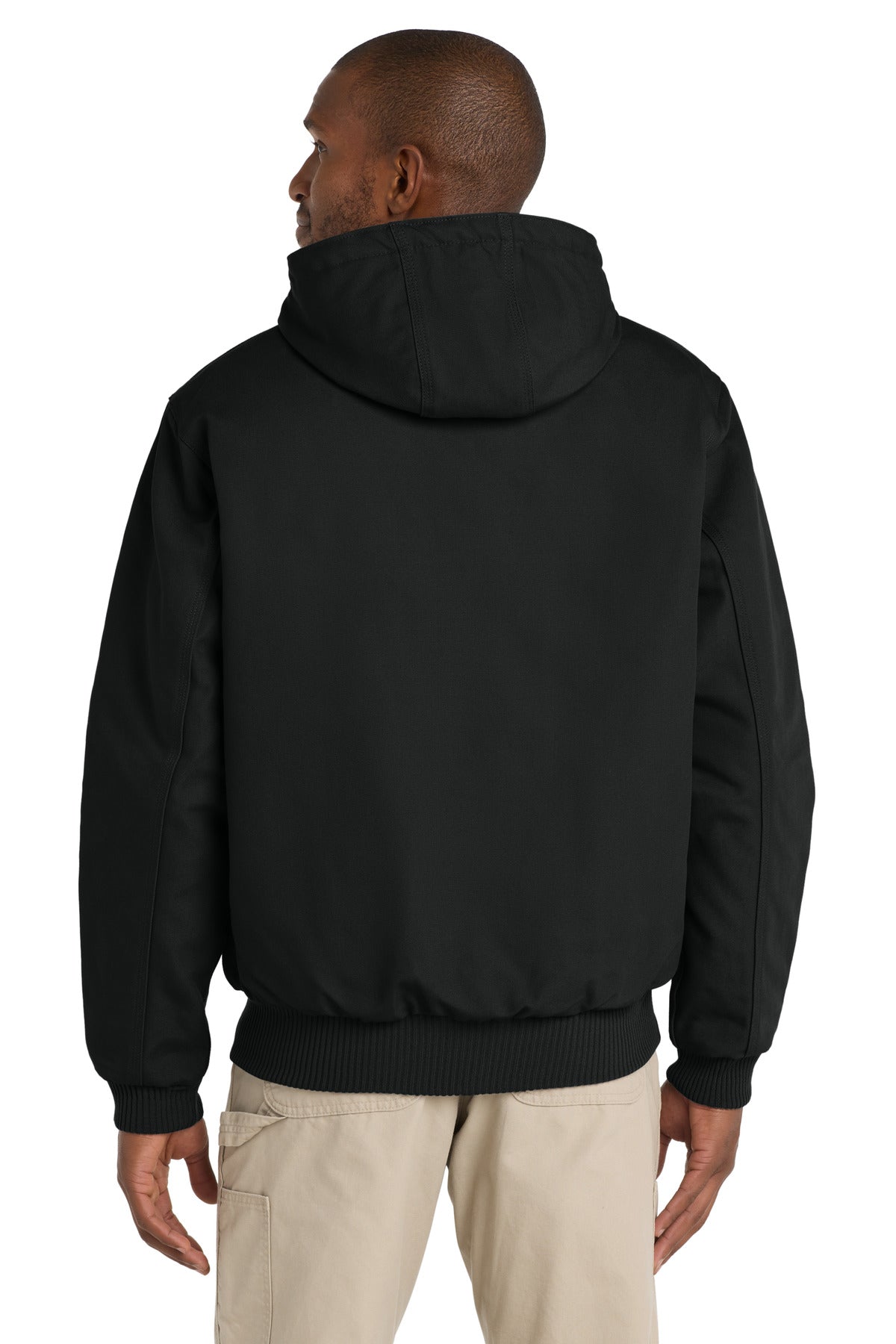 Black Carhartt Quilted-Flanne-Lined Duck Active Jac. CT106677