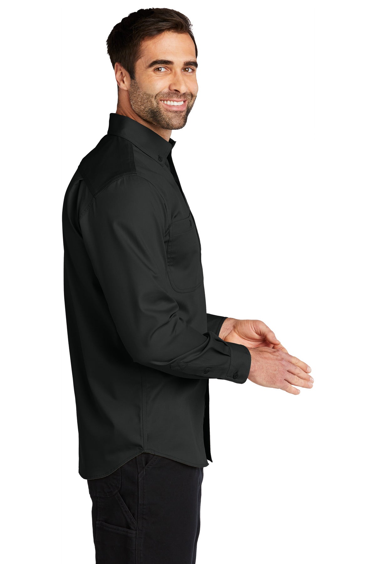 Black Carhartt Rugged Professional Series Long Sleeve Shirt CT106689