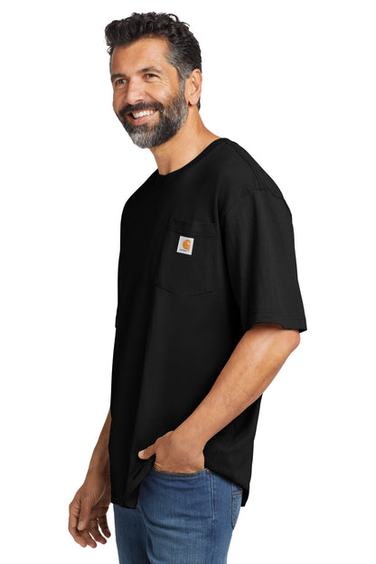 Black Carhartt Tall Workwear Pocket Short Sleeve T-Shirt. CTTK87