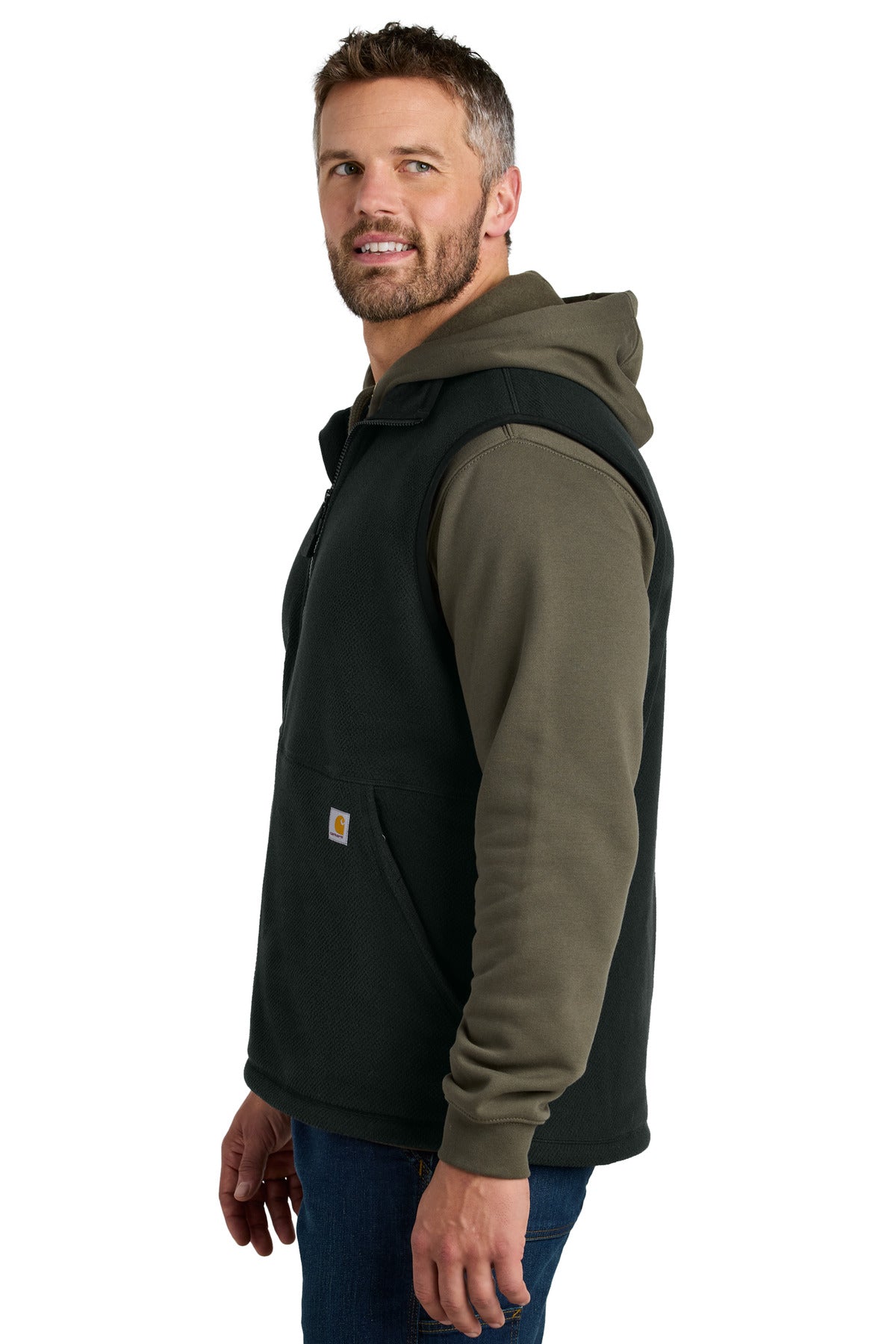 Black Carhartt Textured Fleece Vest CT106418