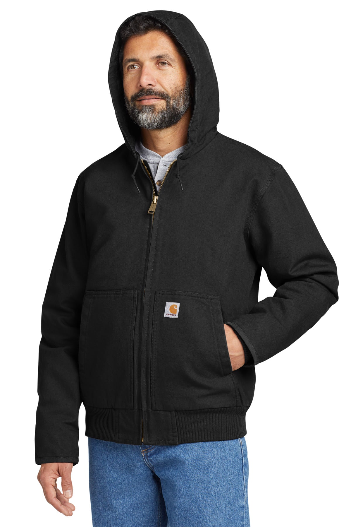 Black Carhartt Washed Duck Active Jac. CT104050