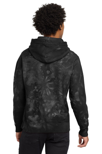Black Champion Reverse Weave Scrunch-Dye Tie-Dye Hooded Sweatshirt. TDS101