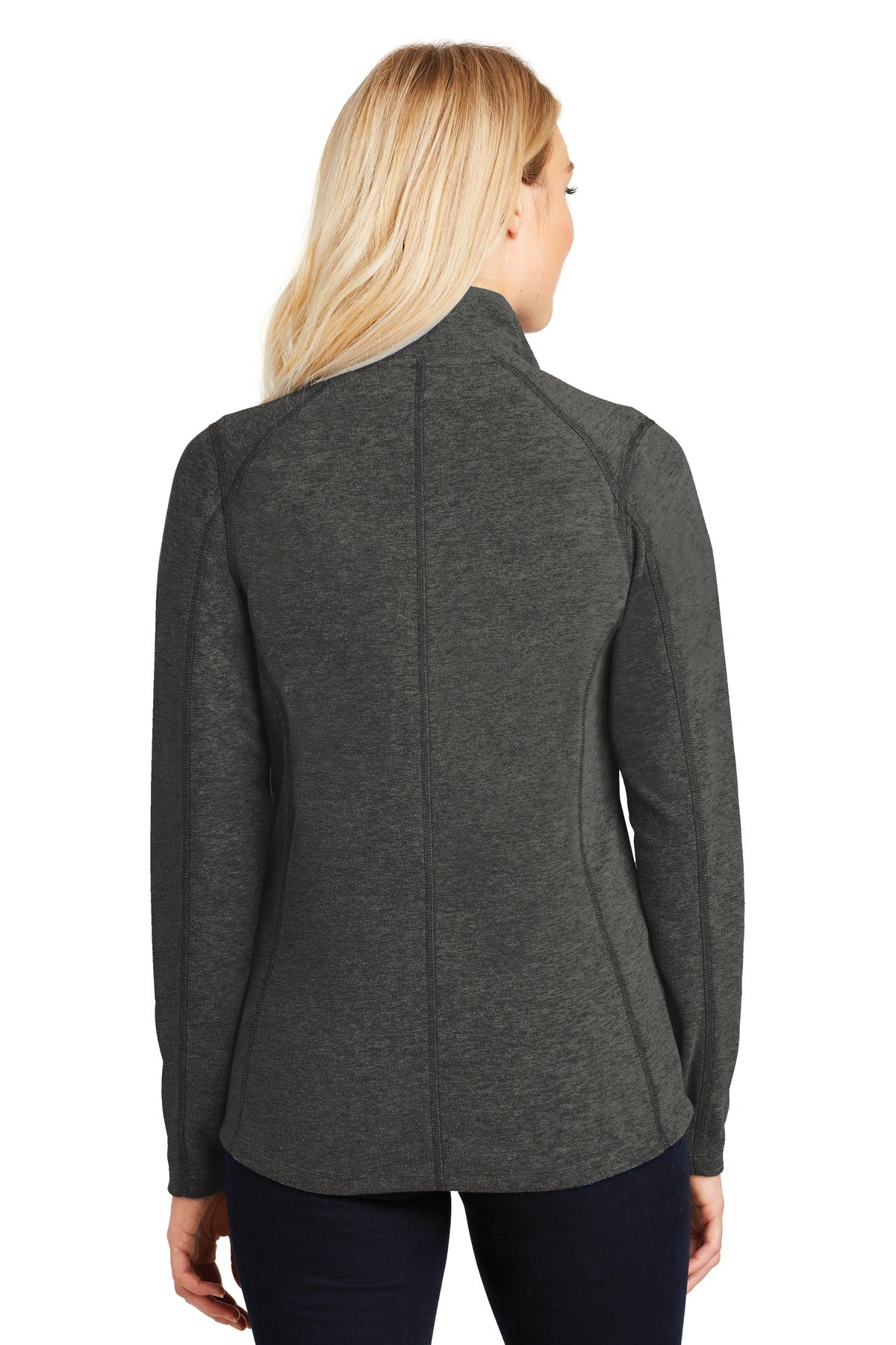 Black Char Hea Port Authority Women's Heather Microfleece Full-Zip Jacket. L235