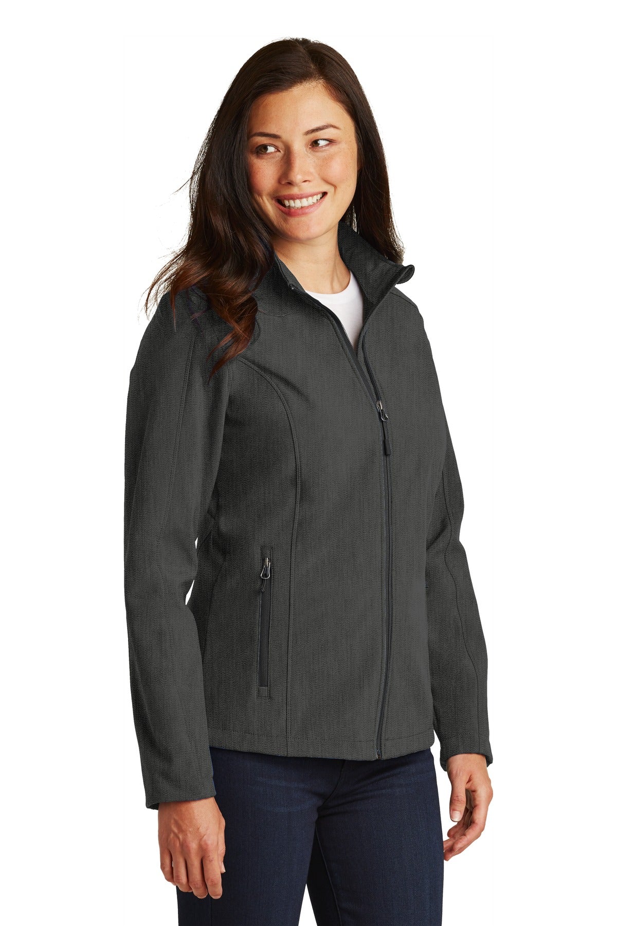 Black Char Hth Port Authority Women's Core Soft Shell Jacket. L317