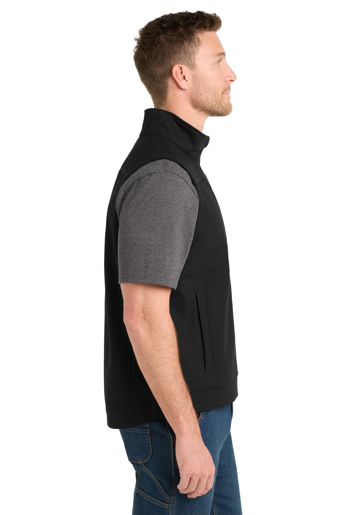 Black CornerStone Duck Bonded Soft Shell Vest CSV60