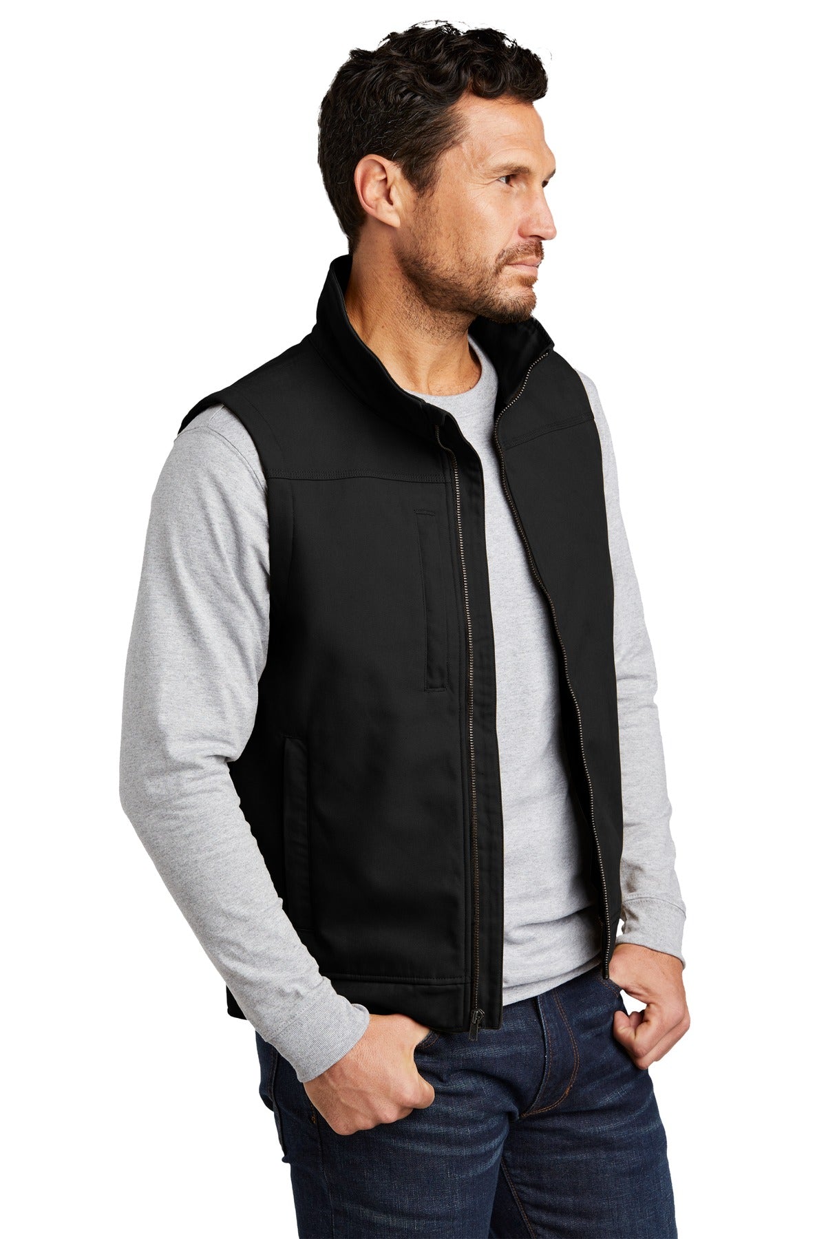 Black CornerStone Duck Bonded Soft Shell Vest CSV60