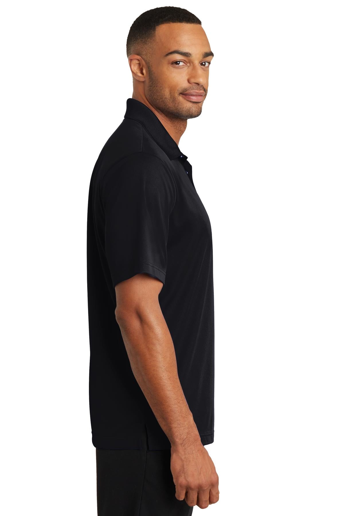 Black CornerStone Micropique Gripper Polo. CS421