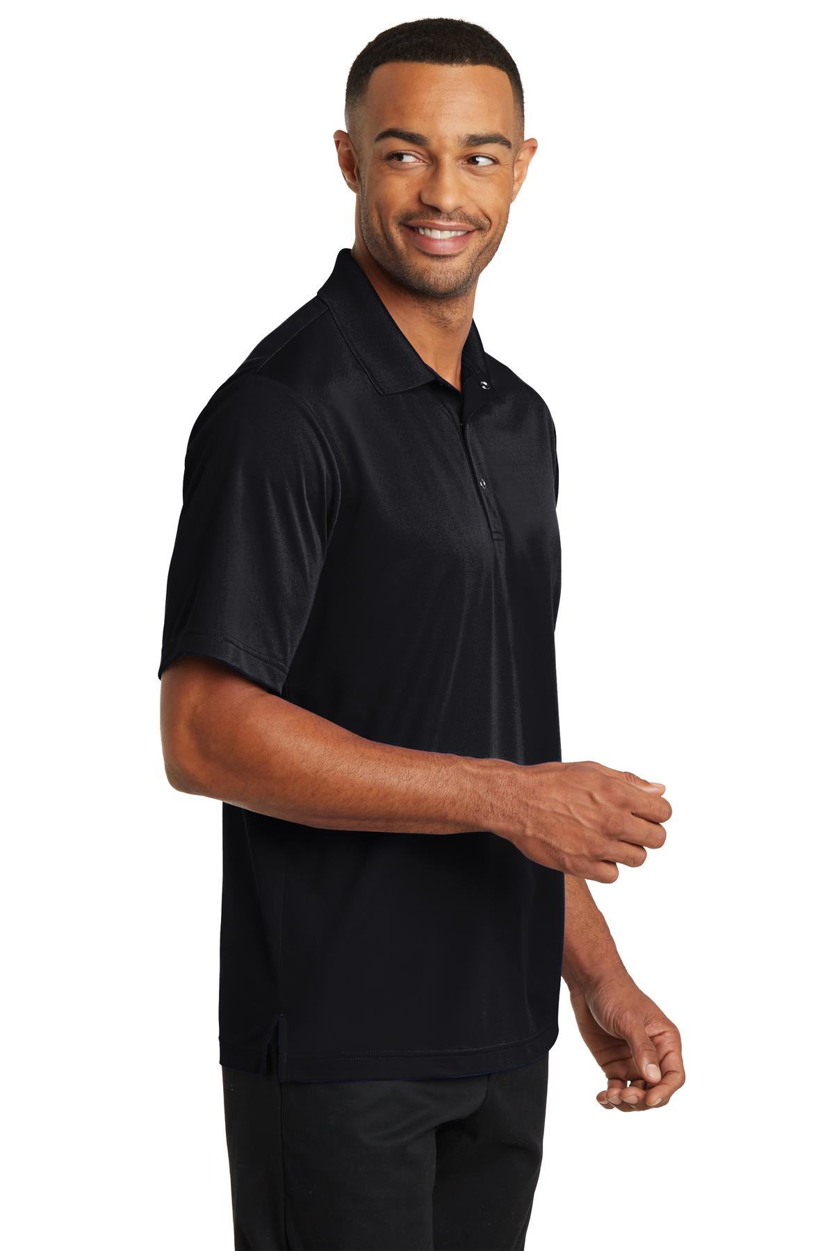 Black CornerStone Micropique Gripper Polo. CS421