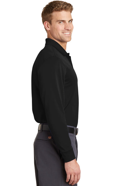Black CornerStone Select Snag-Proof Long Sleeve Polo. CS412LS