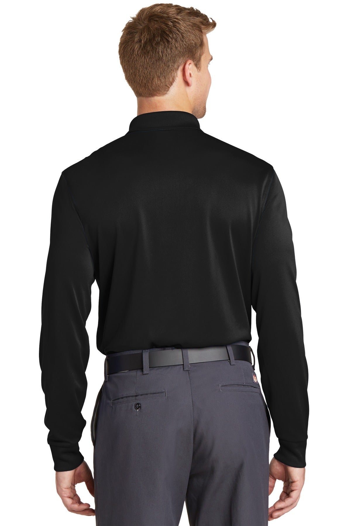 Black CornerStone Select Snag-Proof Long Sleeve Polo. CS412LS