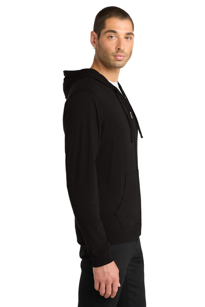 Black District Jersey Full-Zip Hoodie. DT1100