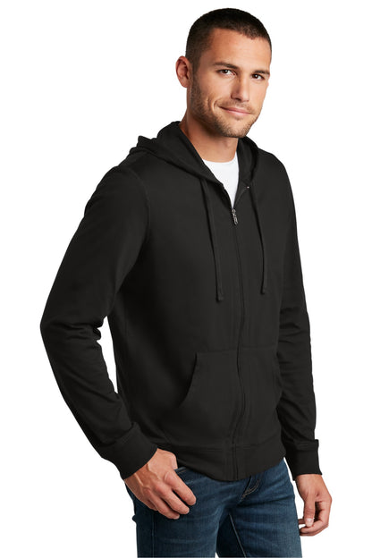 Black District Jersey Full-Zip Hoodie. DT1100