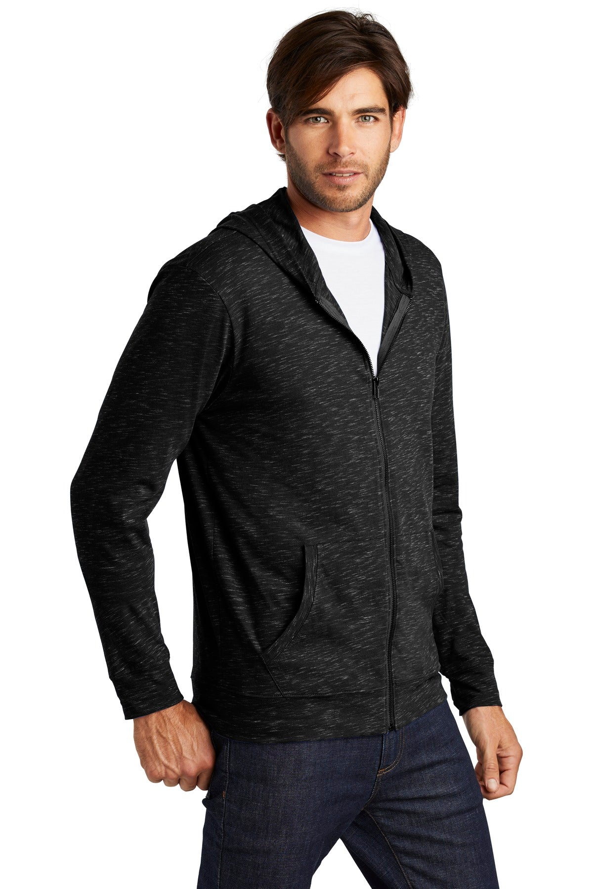 Black District Medal Full-Zip Hoodie. DT565