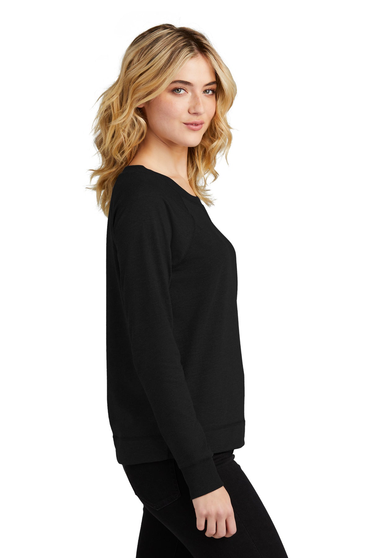 Black District Women's Featherweight French Terry Long Sleeve Crewneck DT672