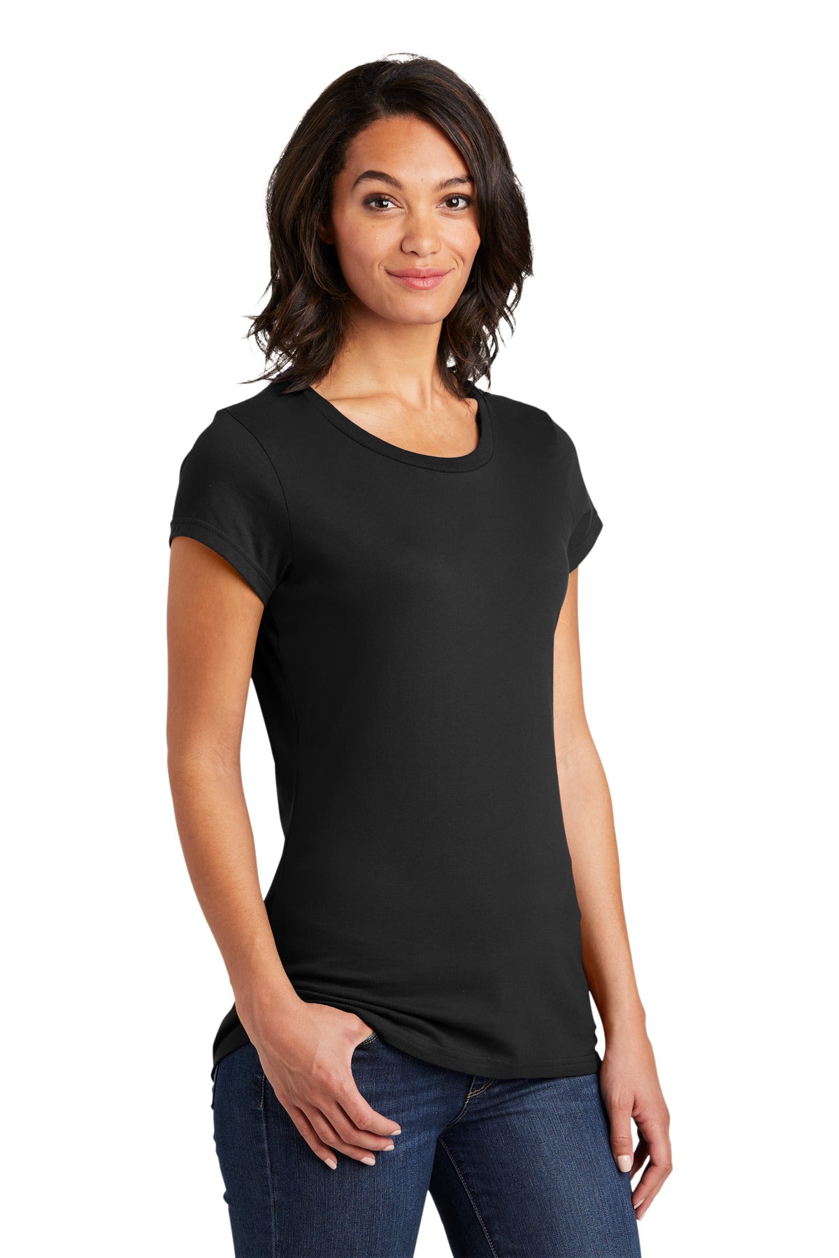 Black District Women's Fitted Very Important Tee . DT6001