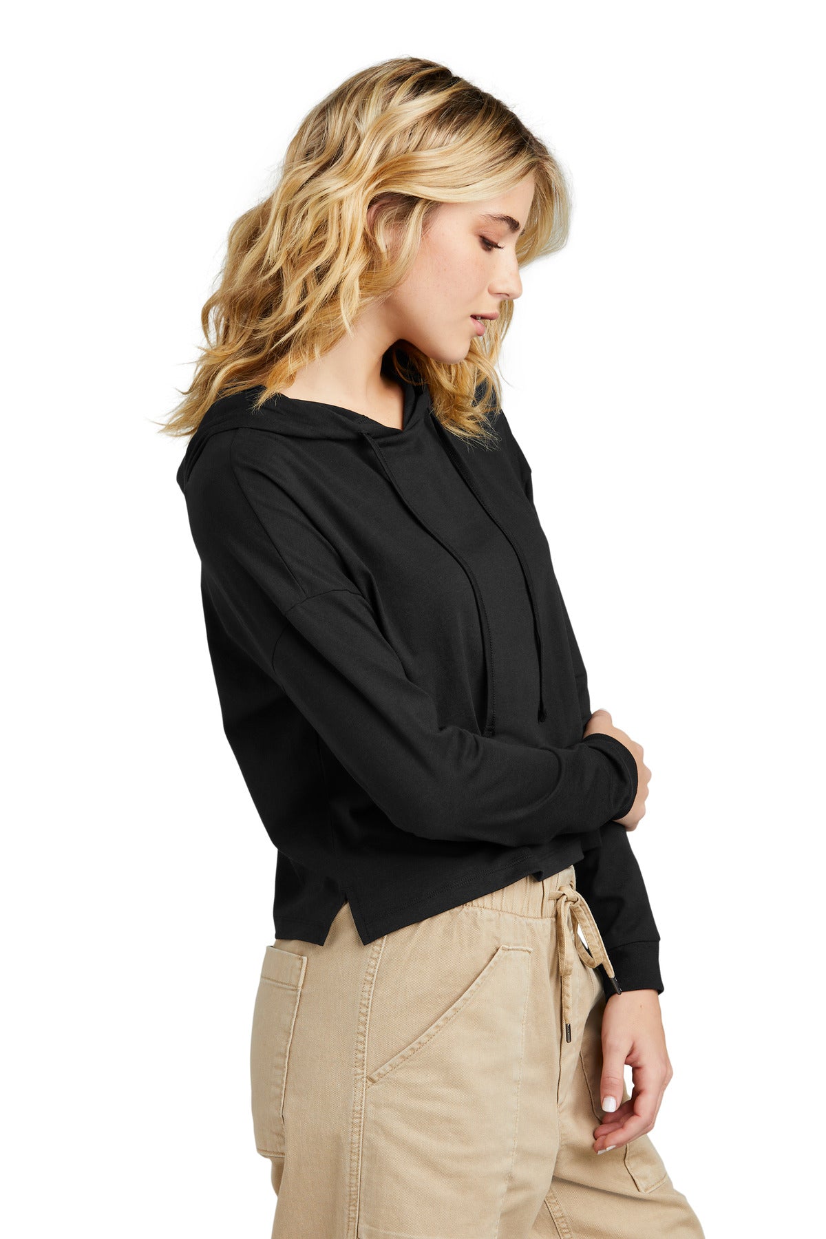 Black District Women's Perfect Tri Midi Long Sleeve Hoodie DT1390L