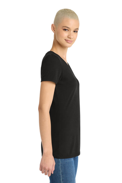 Black District Women's Perfect Tri V-Neck Tee. DM1350L