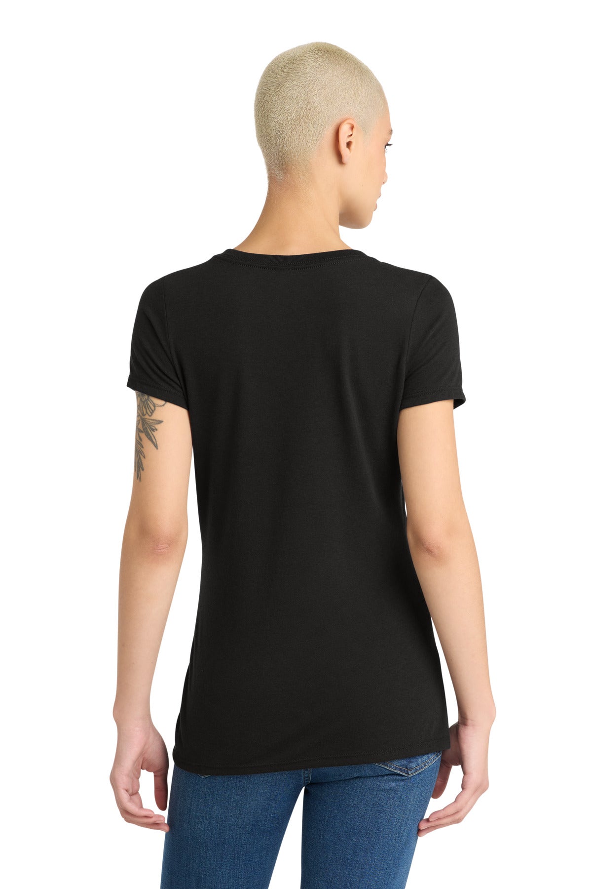 Black District Women's Perfect Tri V-Neck Tee. DM1350L