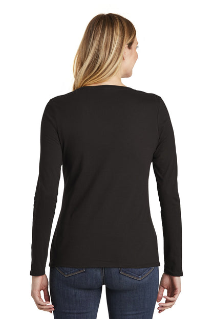 Black District Women's Very Important Tee Long Sleeve V-Neck. DT6201