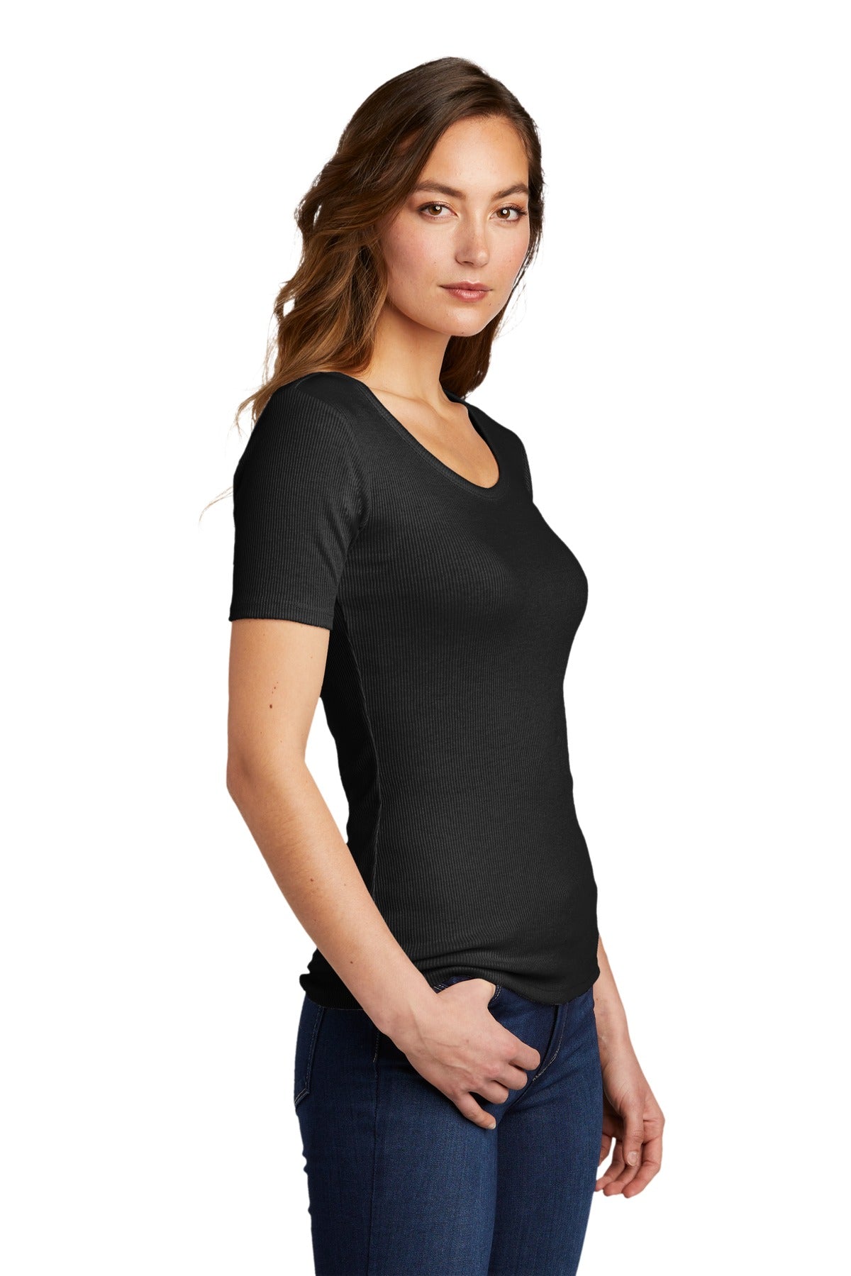 Black District Women's V.I.T. Rib Scoop Neck Tee DT6020
