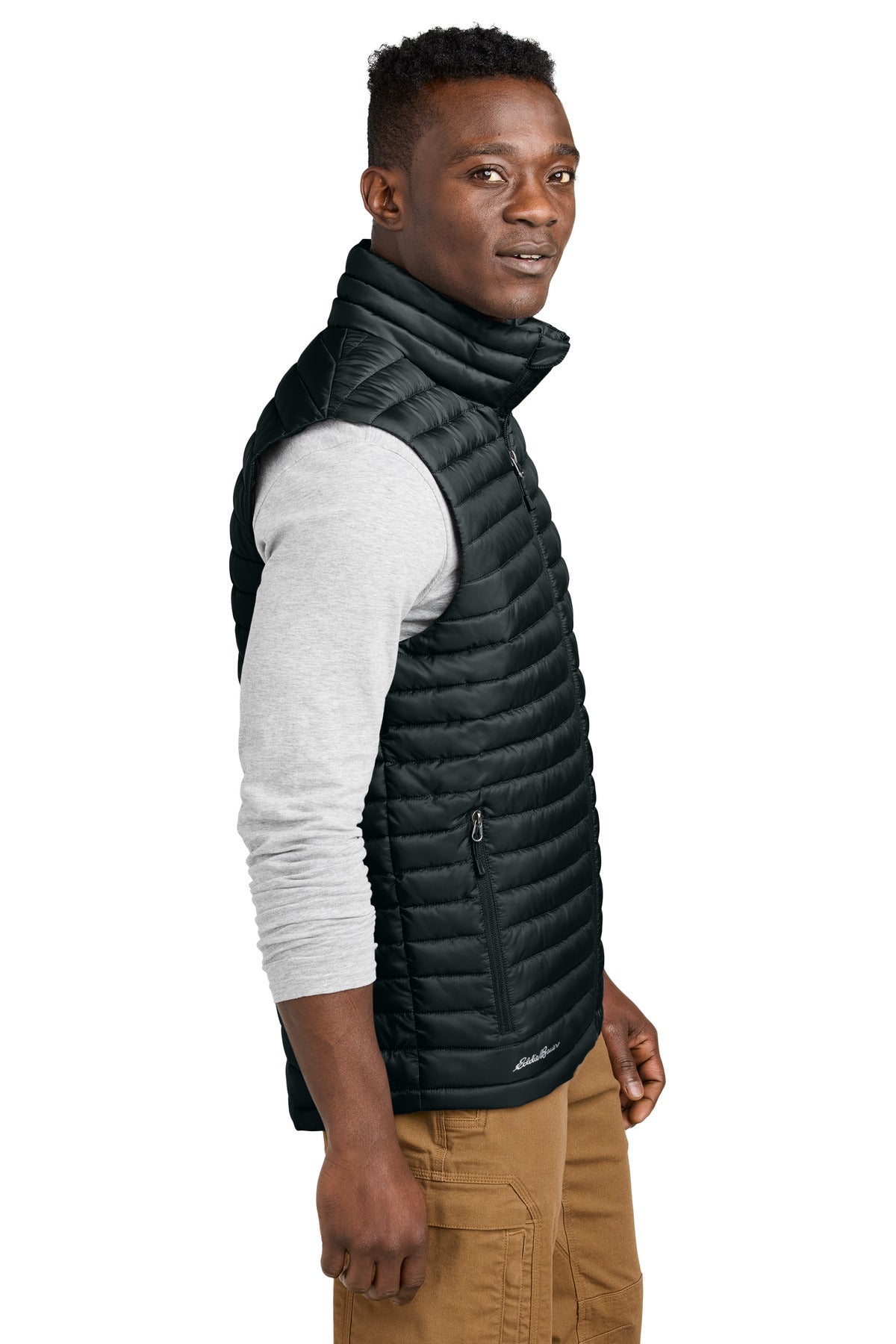 Black Eddie Bauer Packable Quilted Vest EB516