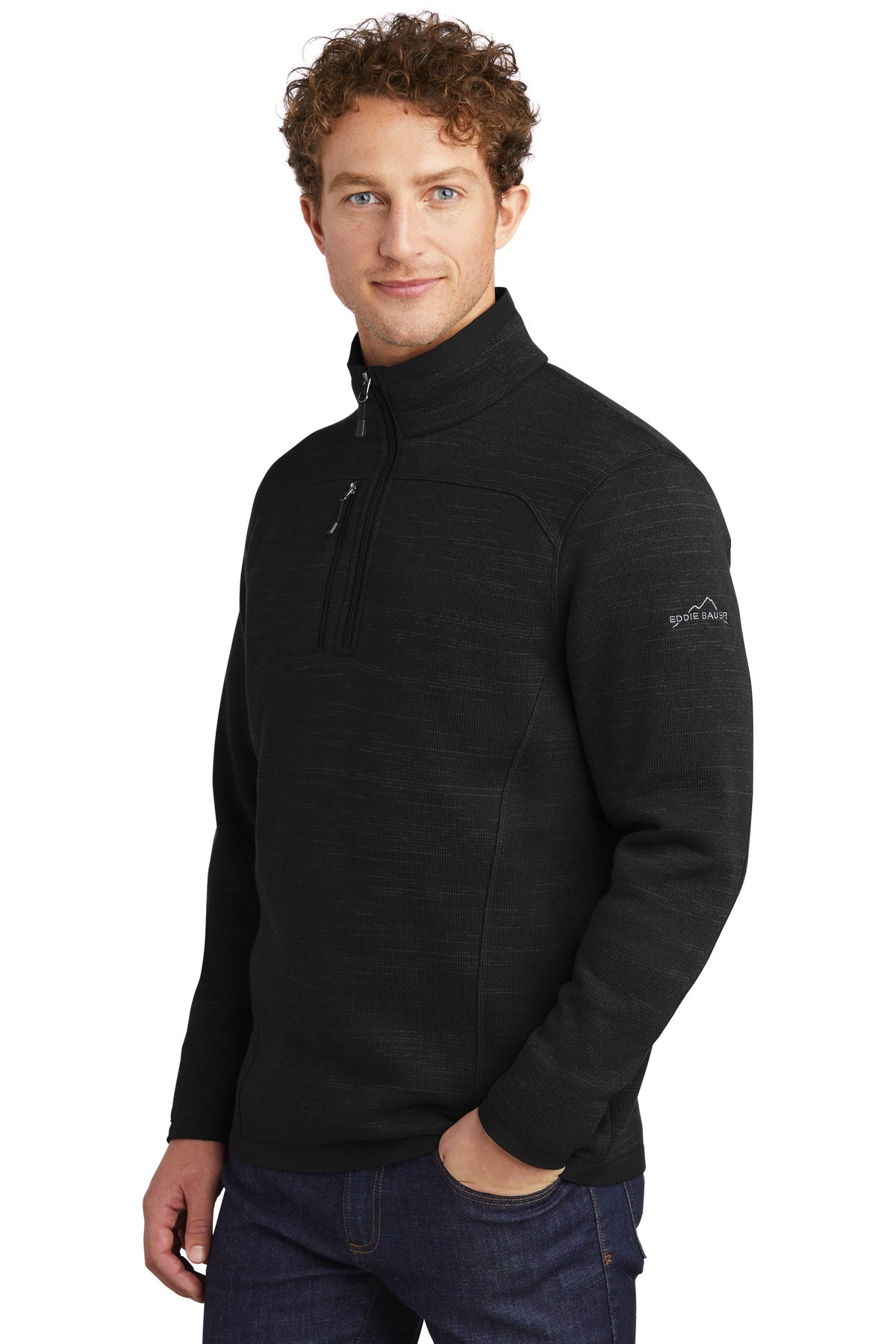 Black Eddie Bauer Sweater Fleece 1/4-Zip. EB254