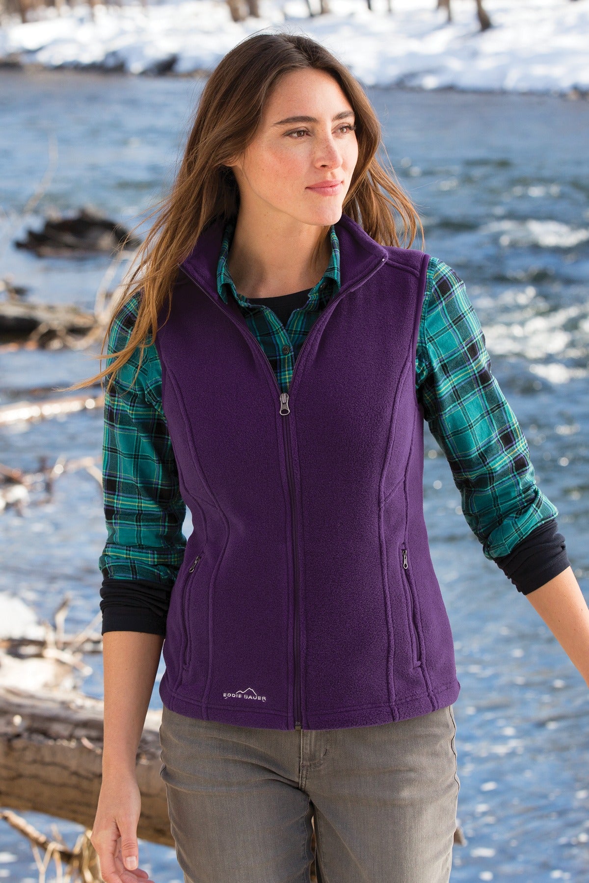 Black Eddie Bauer - Women's Fleece Vest. EB205