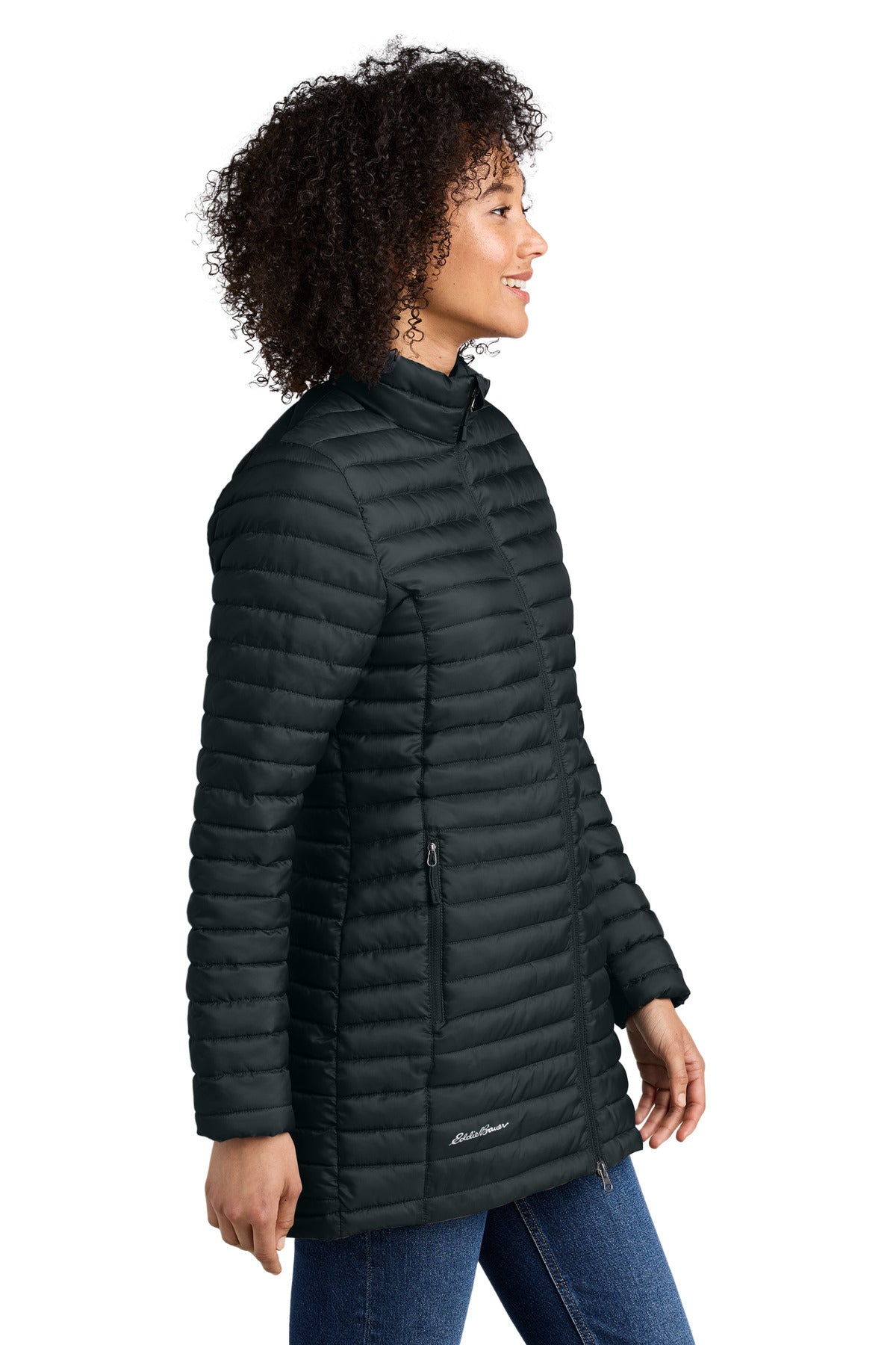 Black Eddie Bauer Women's Packable Quilted Full-Zip EB515