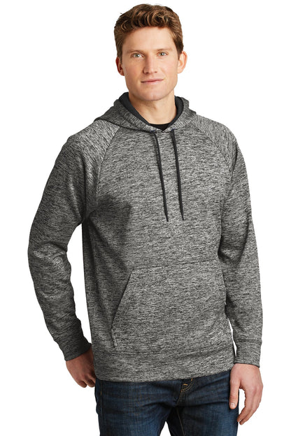 Black Electric Sport-Tek PosiCharge Electric Heather Fleece Hooded Pullover. ST225