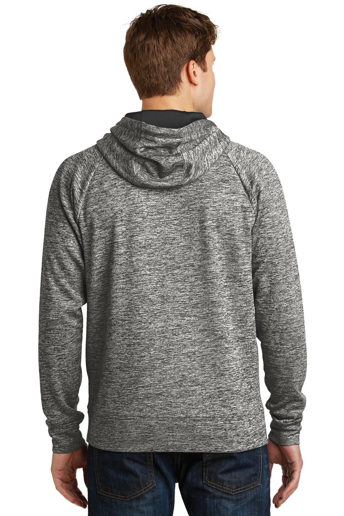 Black Electric Sport-Tek PosiCharge Electric Heather Fleece Hooded Pullover. ST225