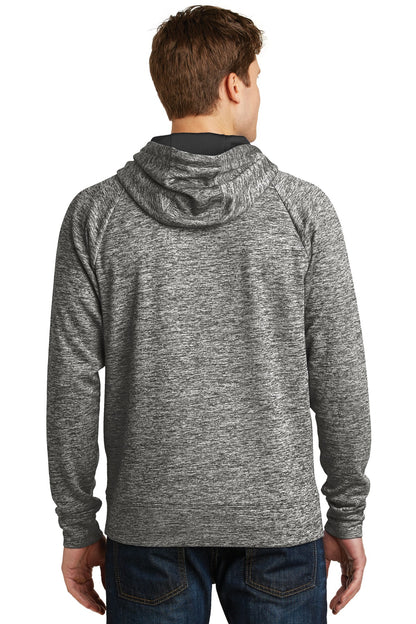 Black Electric Sport-Tek PosiCharge Electric Heather Fleece Hooded Pullover. ST225