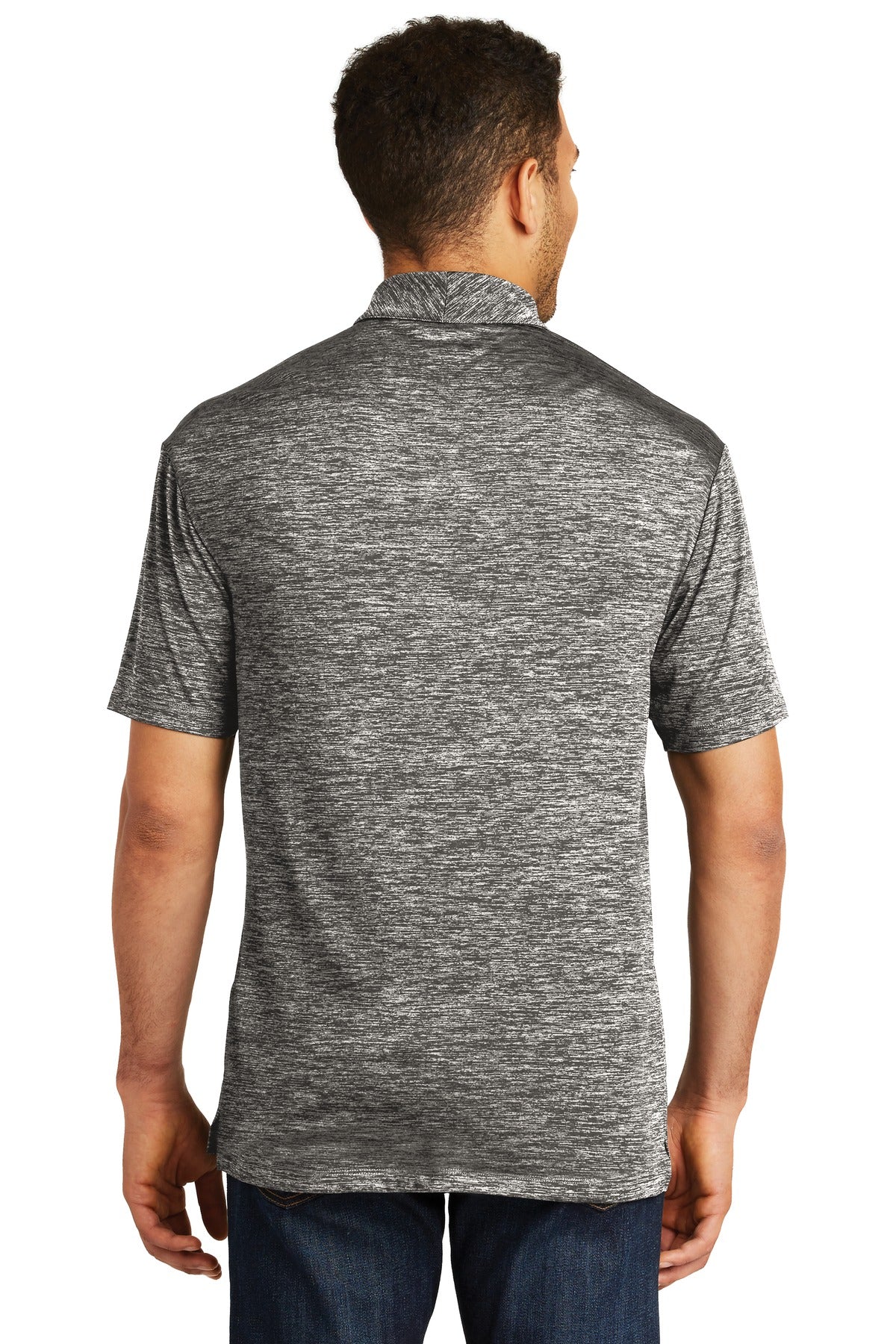 Black Electric Sport-Tek PosiCharge Electric Heather Polo. ST590