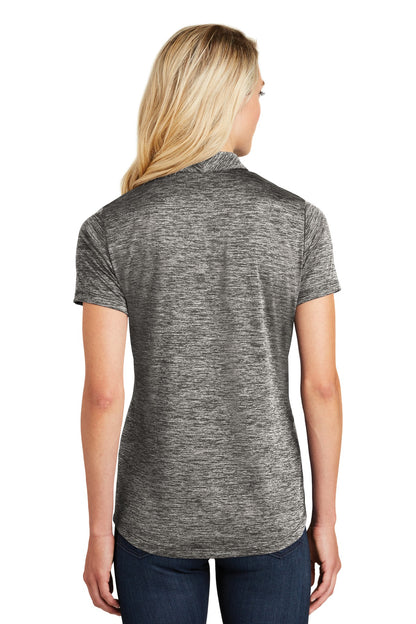 Black Electric Sport-Tek Women's PosiCharge Electric Heather Polo. LST590