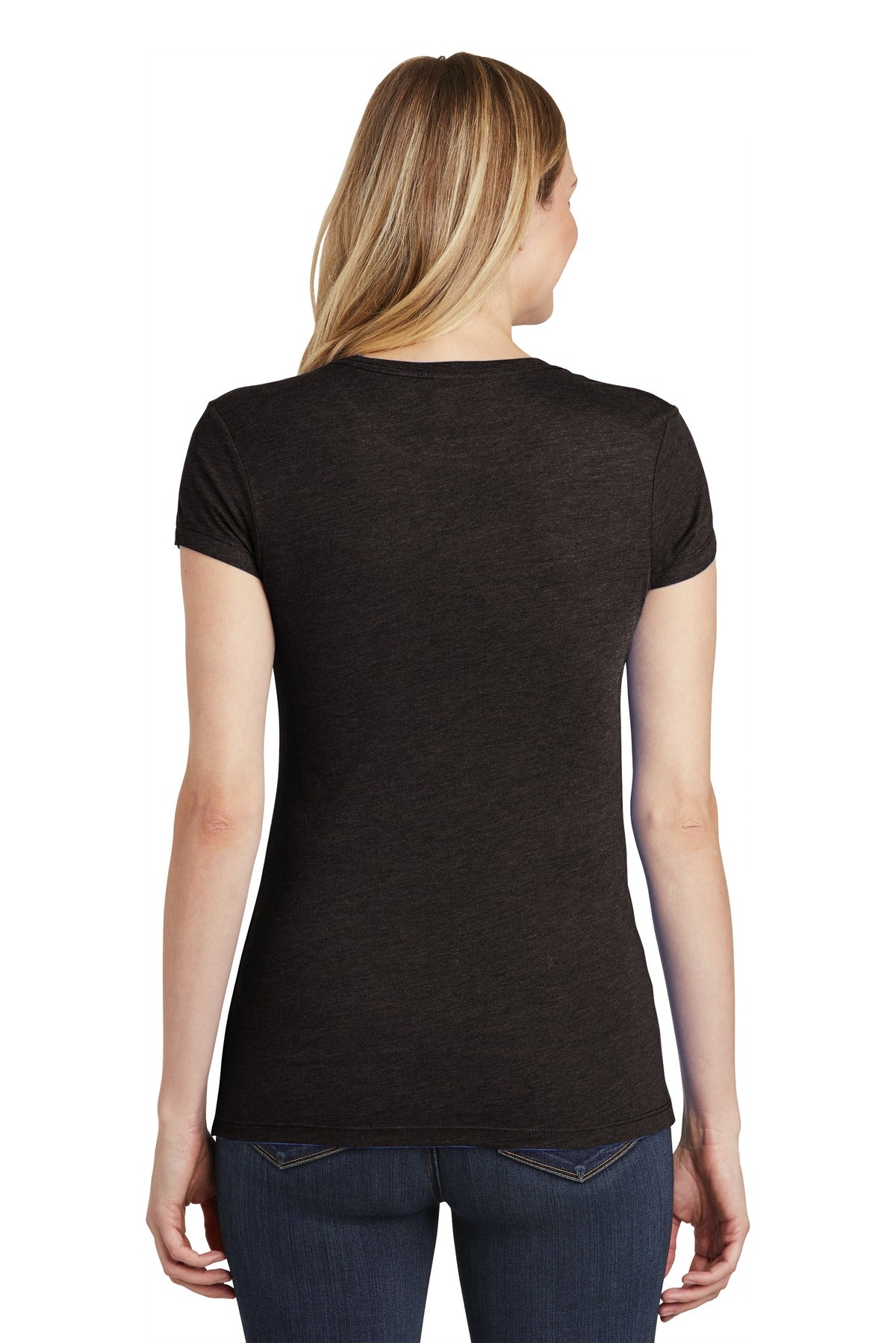 Black Frost District Women's Fitted Perfect Tri Tee. DT155