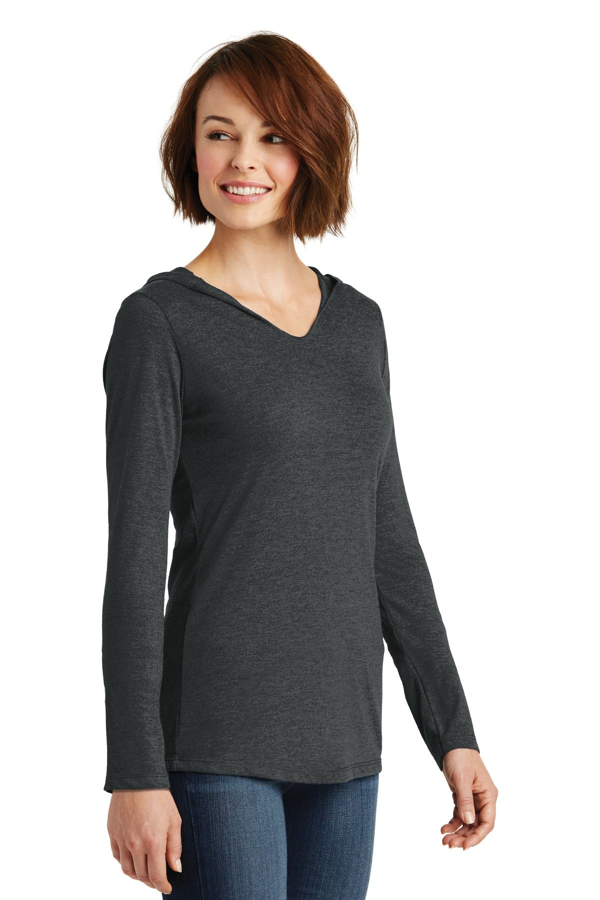Black Frost District Women's Perfect Tri Long Sleeve Hoodie. DM139L