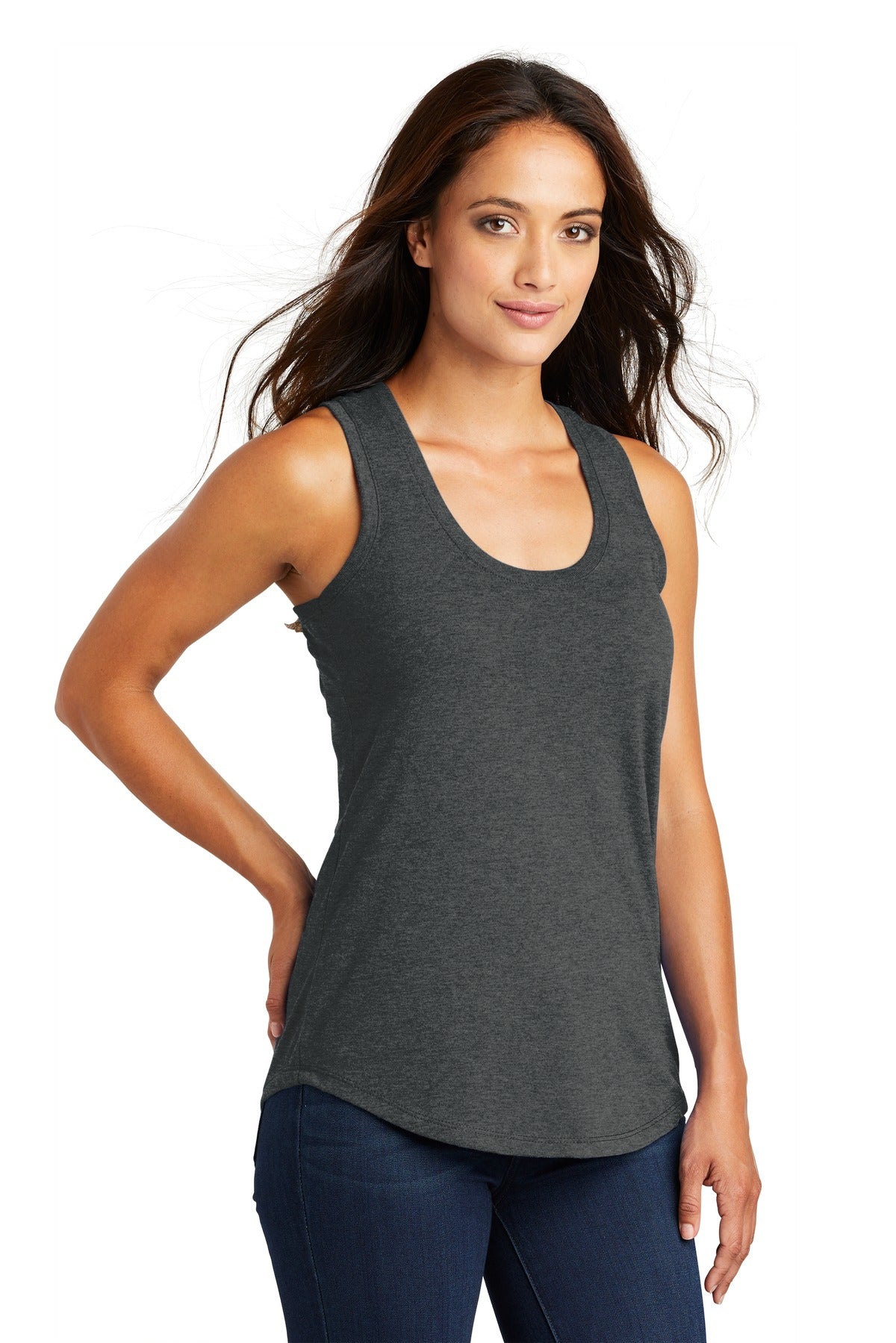 Black Frost District Women's Perfect Tri Racerback Tank. DM138L