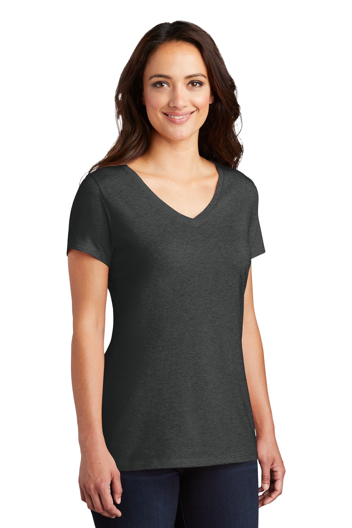 Black Frost District Women's Perfect Tri V-Neck Tee. DM1350L