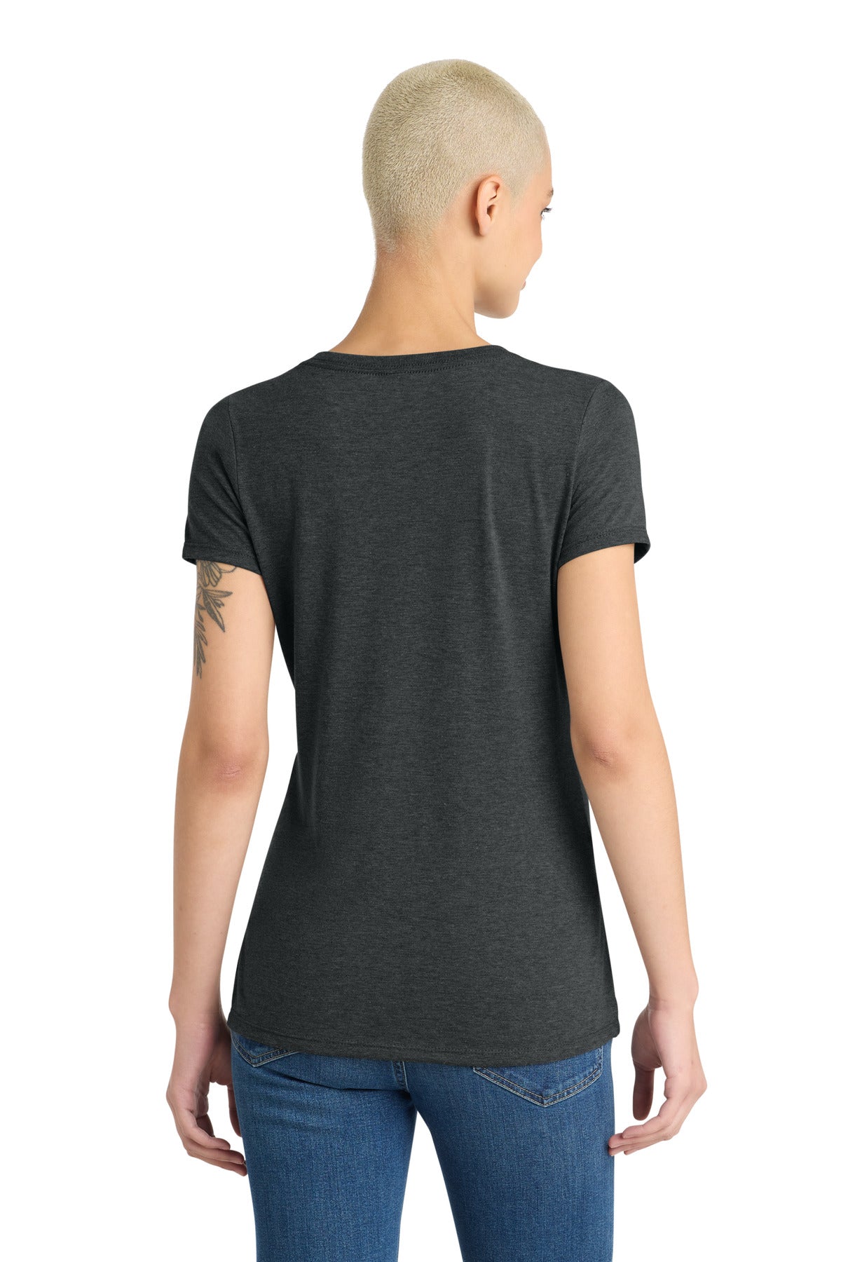 Black Frost District Women's Perfect Tri V-Neck Tee. DM1350L