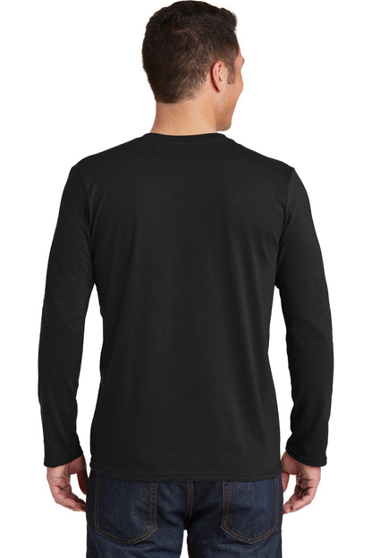 Black Gildan Softstyle Long Sleeve T-Shirt. 64400