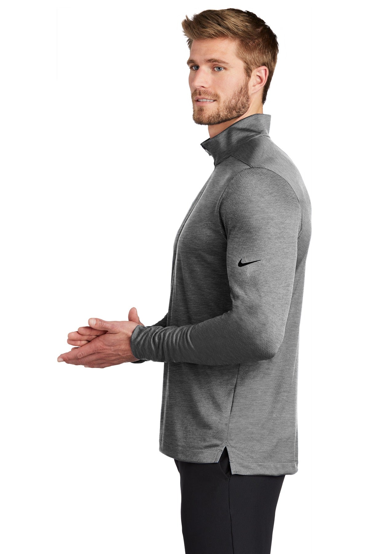 Black Heather Nike Dry 1/2-Zip Cover-Up NKBV6044