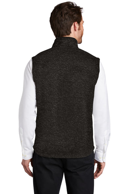 Black Heather Port Authority Sweater Fleece Vest F236