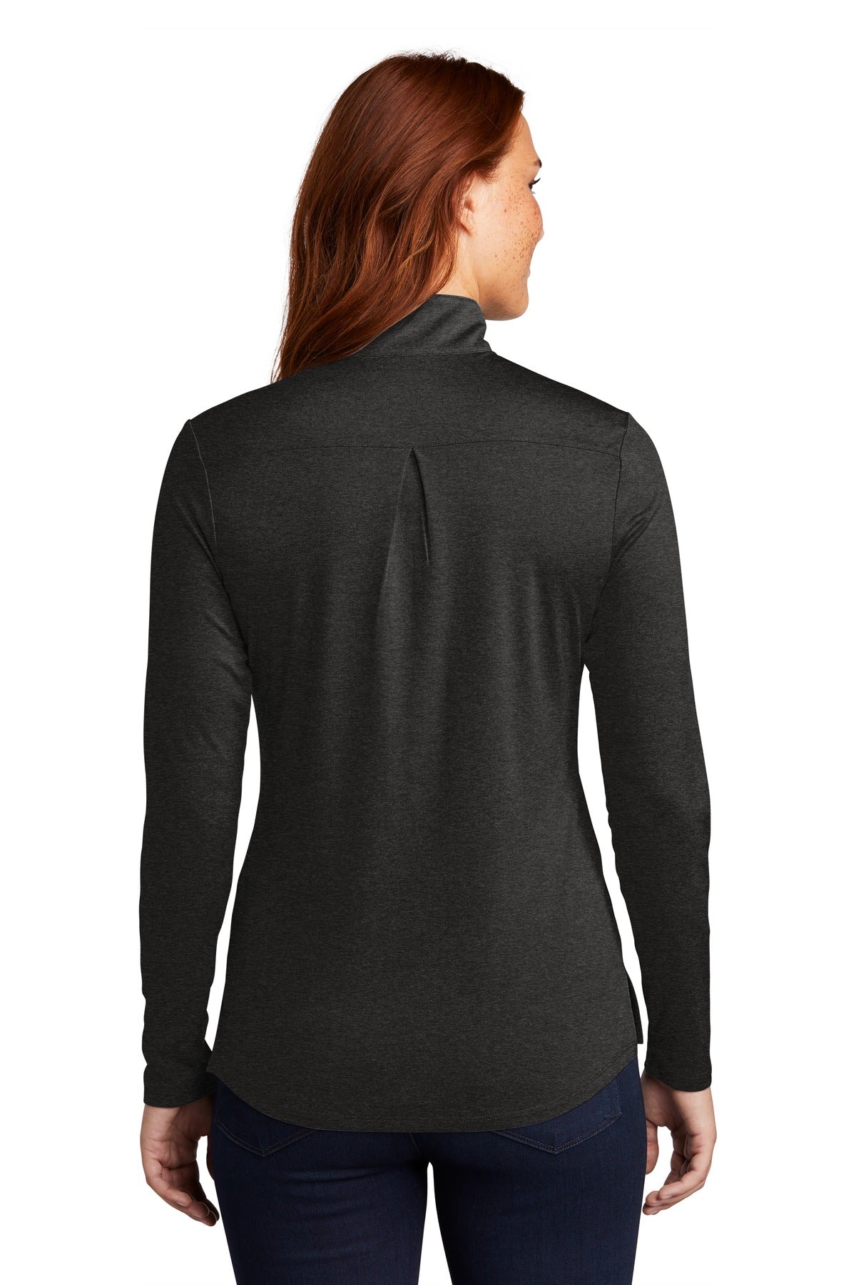 Black Hthr Sport-Tek Women's Endeavor 1/2-Zip Pullover. LST469
