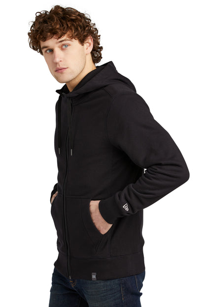 Black New Era French Terry Full-Zip Hoodie. NEA502