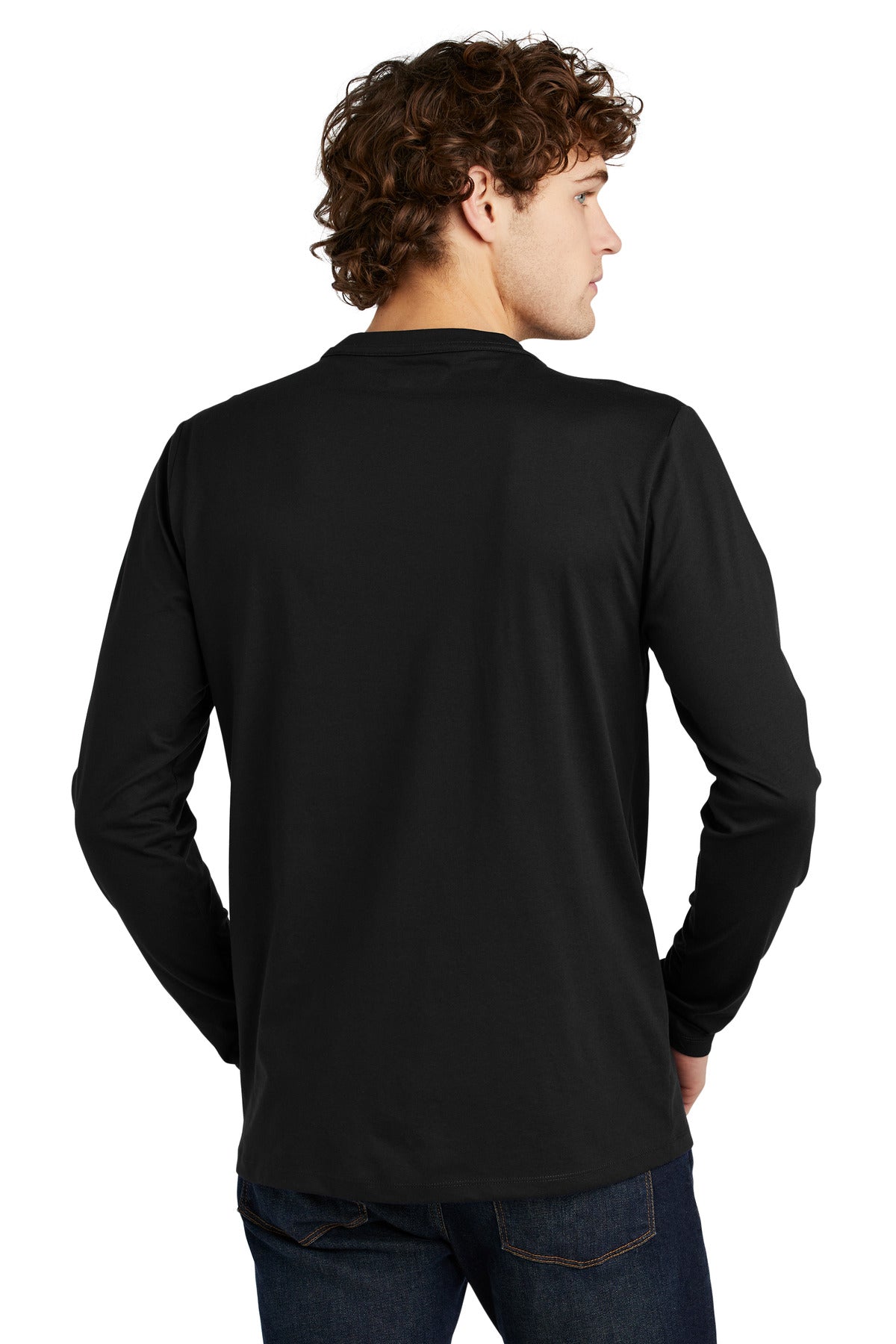 Black New Era Heritage Blend Long Sleeve Crew Tee. NEA102