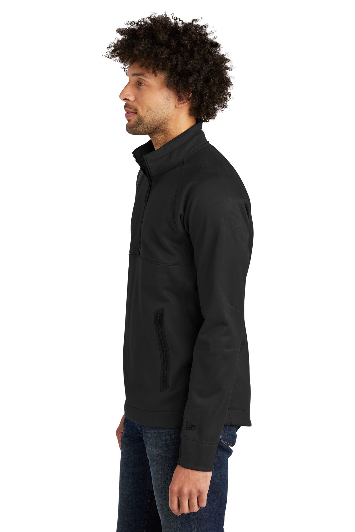 Black New Era Venue Fleece 1/4-Zip Pullover. NEA523