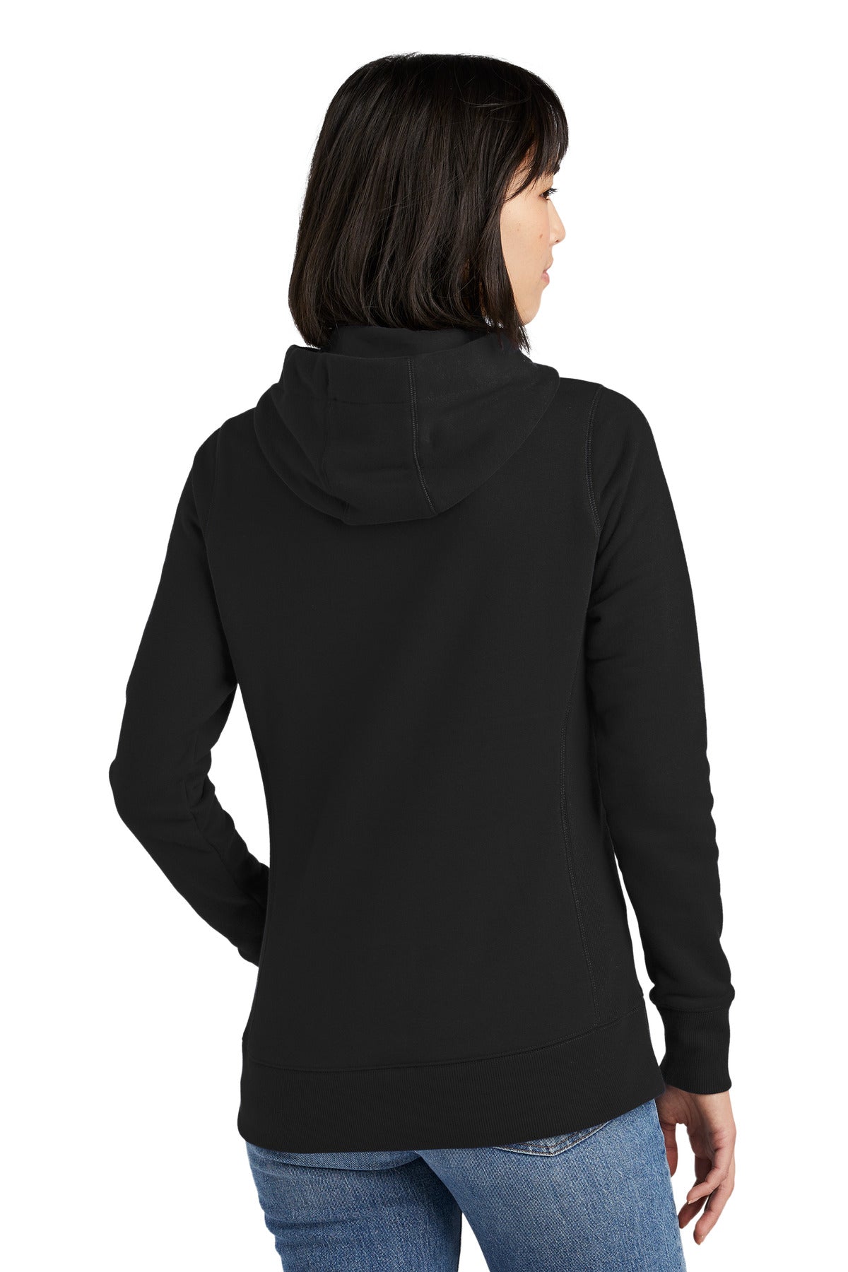 Black New Era Women's French Terry Pullover Hoodie. LNEA500