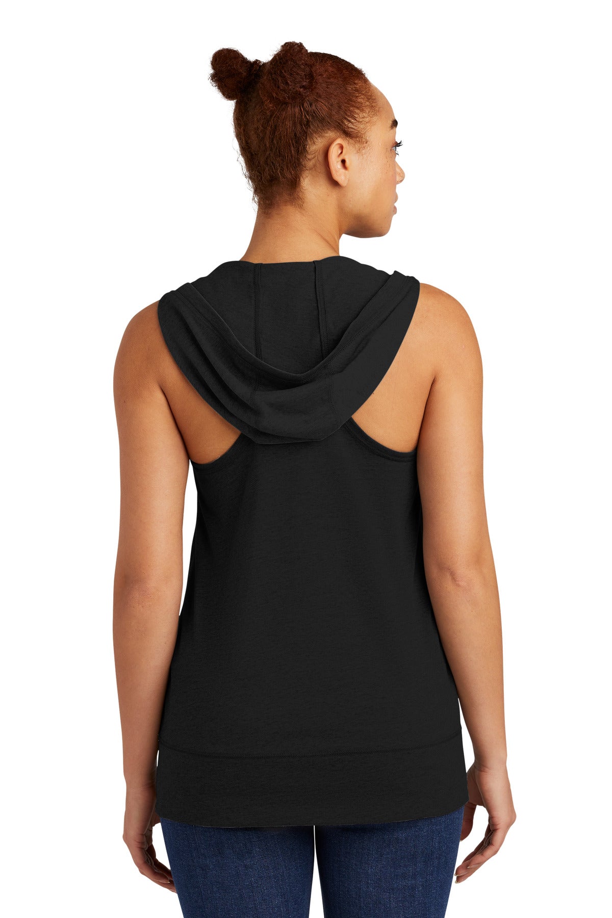 Black New Era Women's Heritage Blend Hoodie Tank. LNEA106