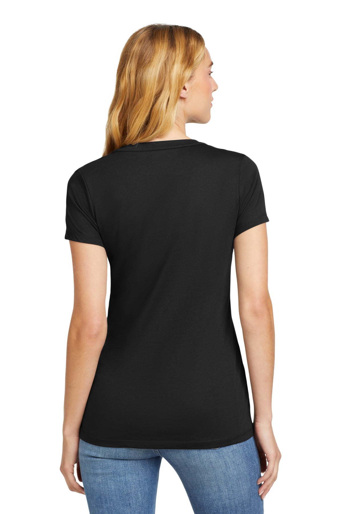 Black New Era Women's Heritage Blend V-Neck Tee. LNEA101