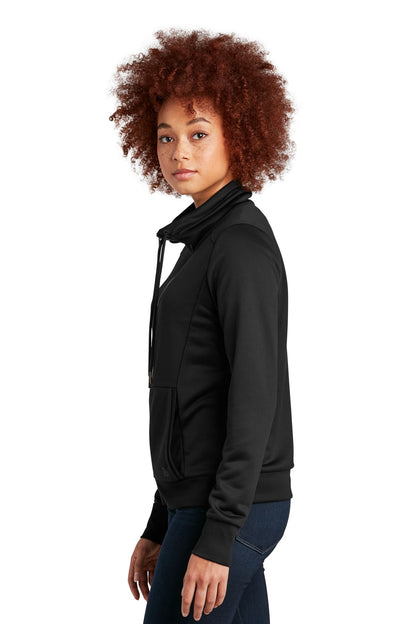 Black New Era Women's Performance Terry Full-Zip Cowl LNEA530