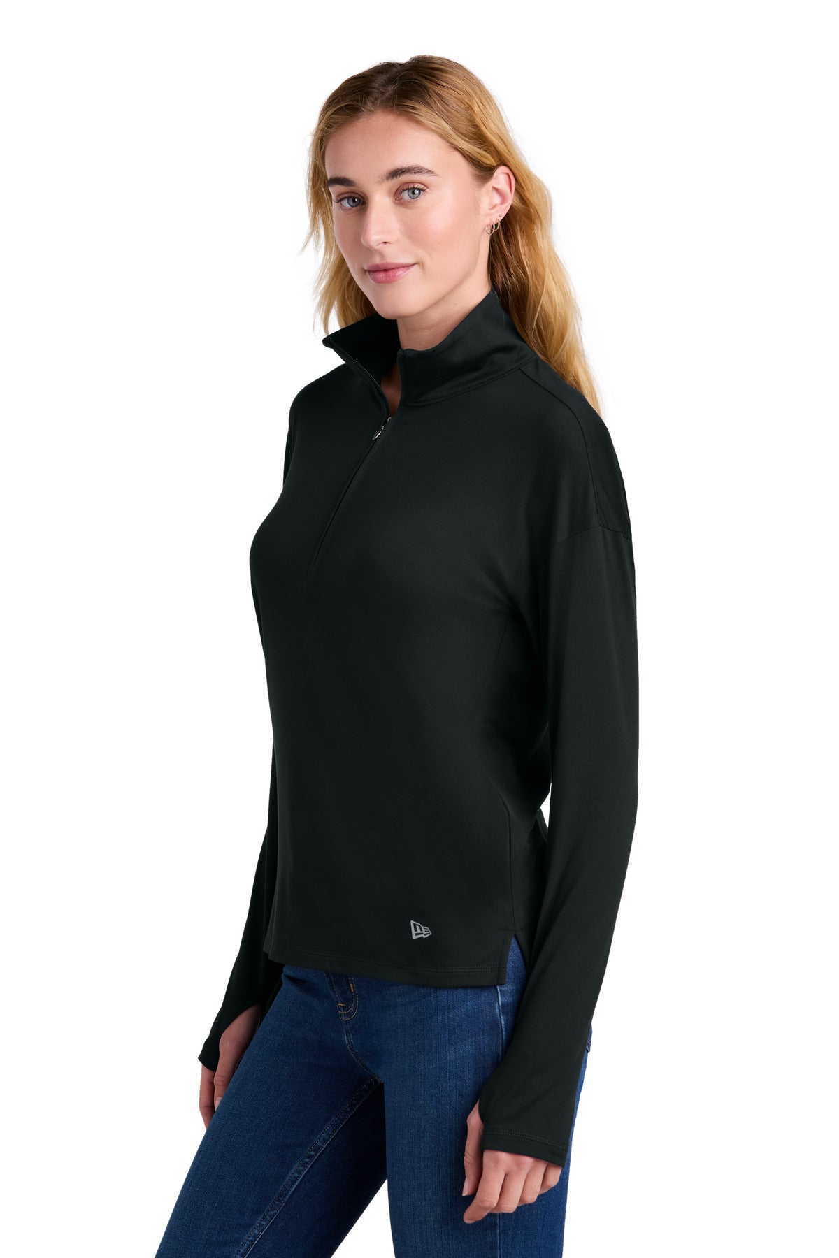 Black New Era Women's Power 1/2-Zip LNEA228